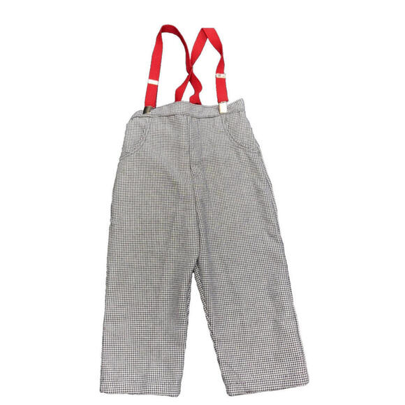 Kitestrings Other - Vintage Kitestrings 3T Outfit Set Houndstooth Overall Bibb Pants Suspender